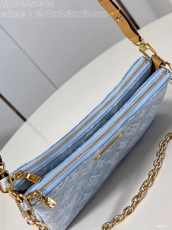 Liv LOUIS pochette -24.5*13.5*6.5CM VUITTON double 0809